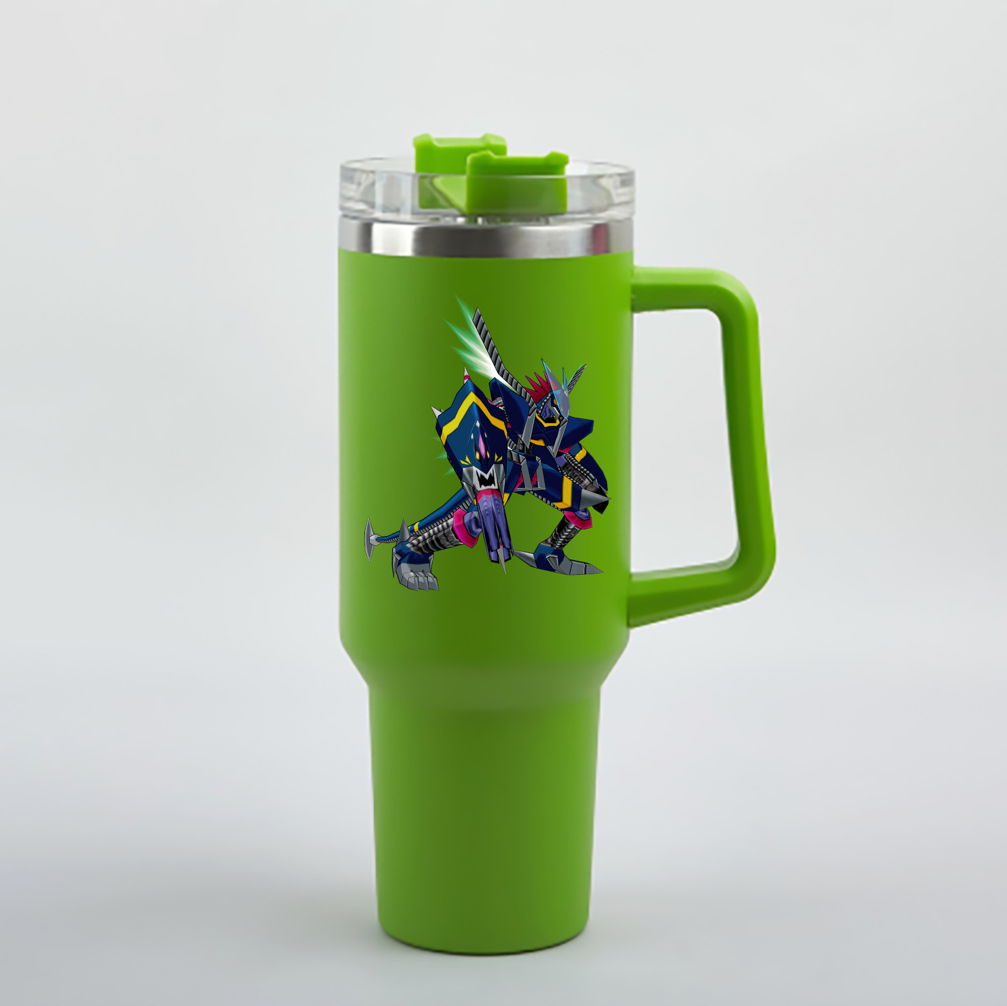 （画像用） Digimon デジタルモンスター/デジモン 1200mL車用タンブラー - クリスタルステッカー（プラスチックストロー付き）